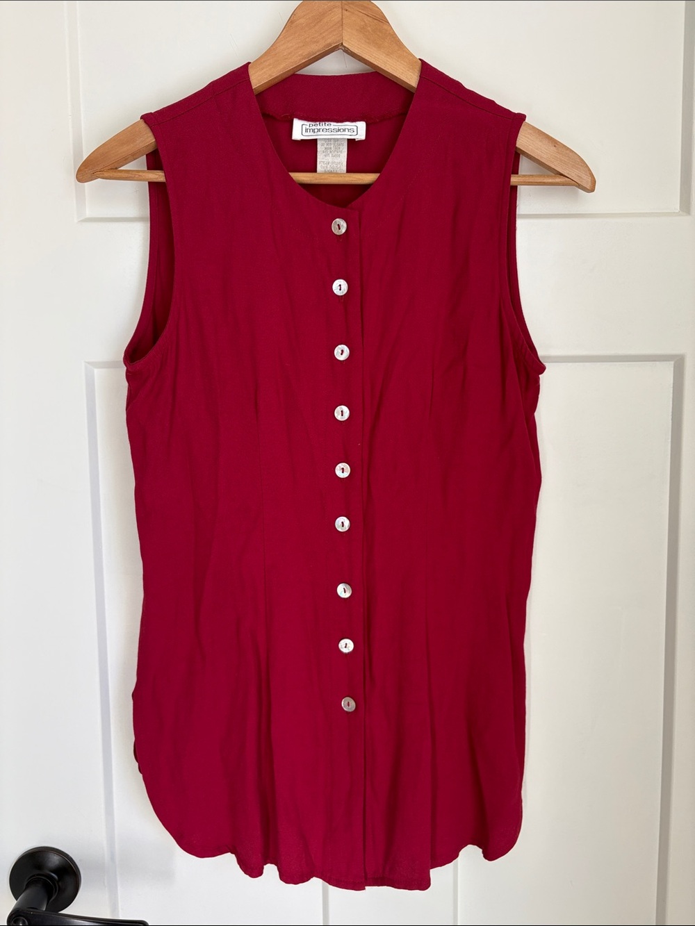 Sleeveless Button Front Top